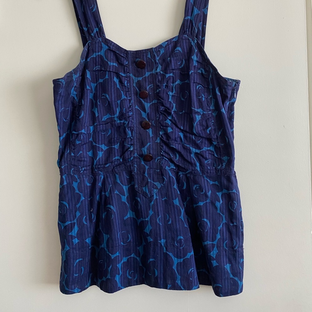 Marc by Marc Jacobs Blue Floral Tank Top